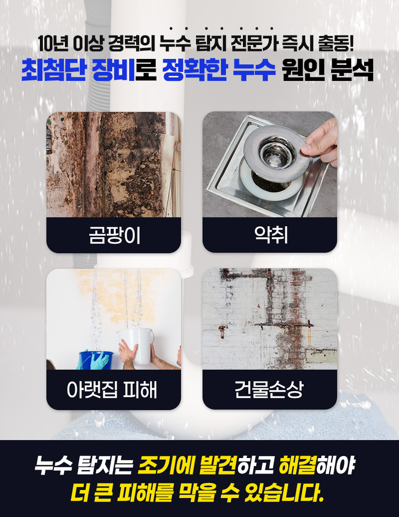 최첨단 장비로 정확한 누수 원인 분석